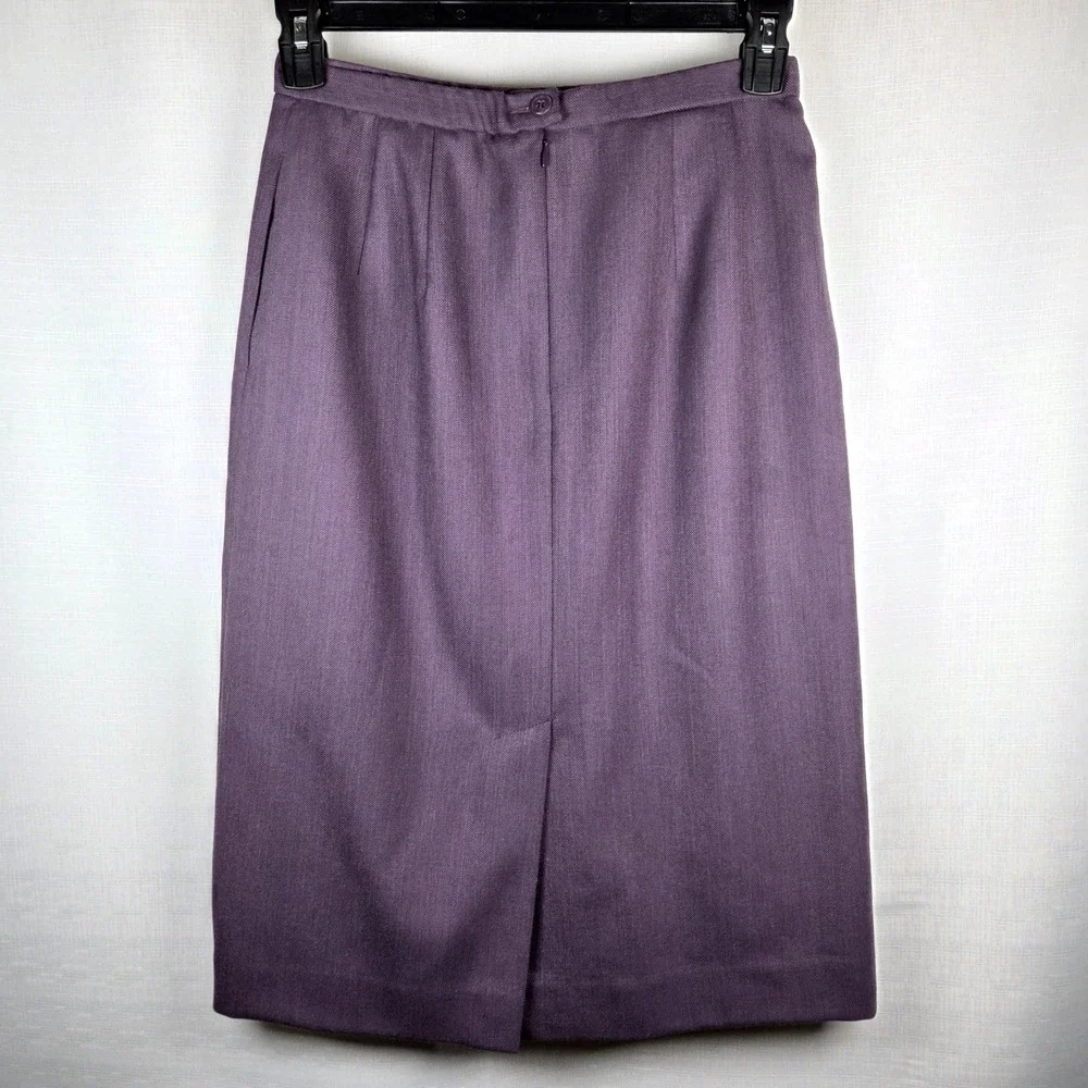 VTG Pendleton‎ Purple Pencil Midi Skirt Women's 8 Academia Secretary Wool Preppy